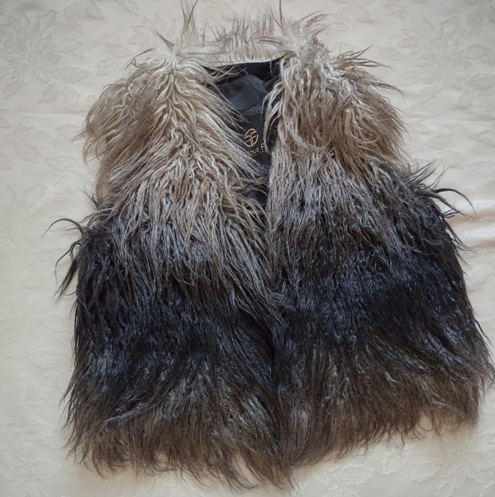 Furious Fur vest highest quality faux fur curly ombre